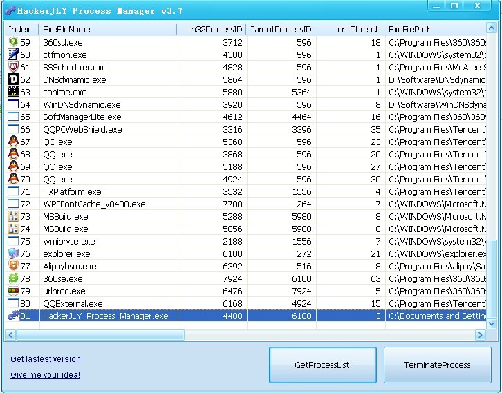 HackerJLY Process Manager 1.0.3.9 full